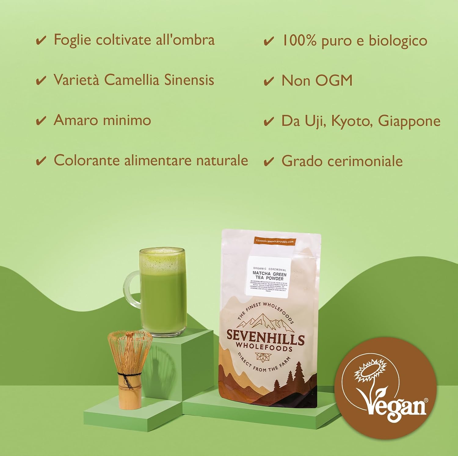Detalle 2 de Sevenhills Wholefoods Polvere di Matcha 200g 🍵
