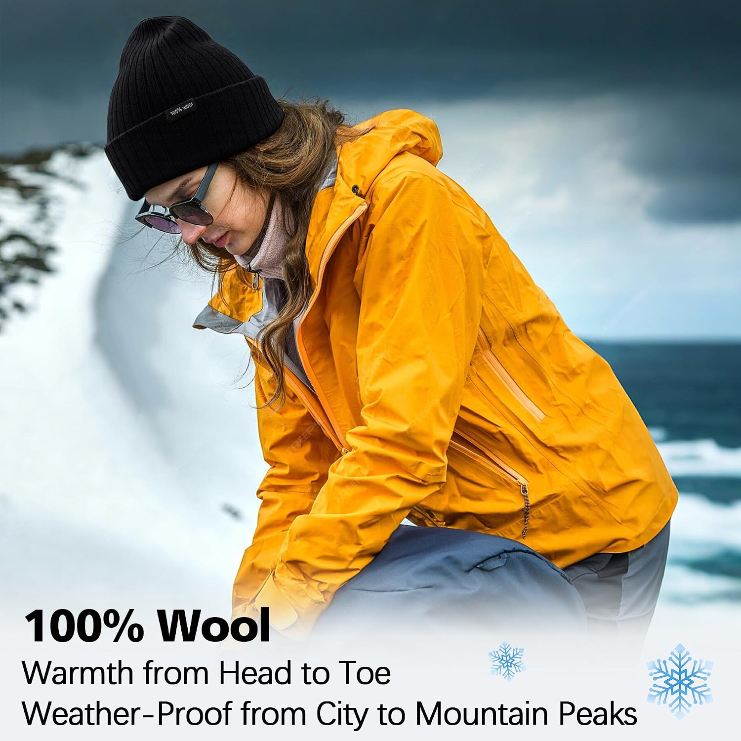Thumbnail 5 de Ababalaya 100% Wool Beanie — Windproof Knit Unisex