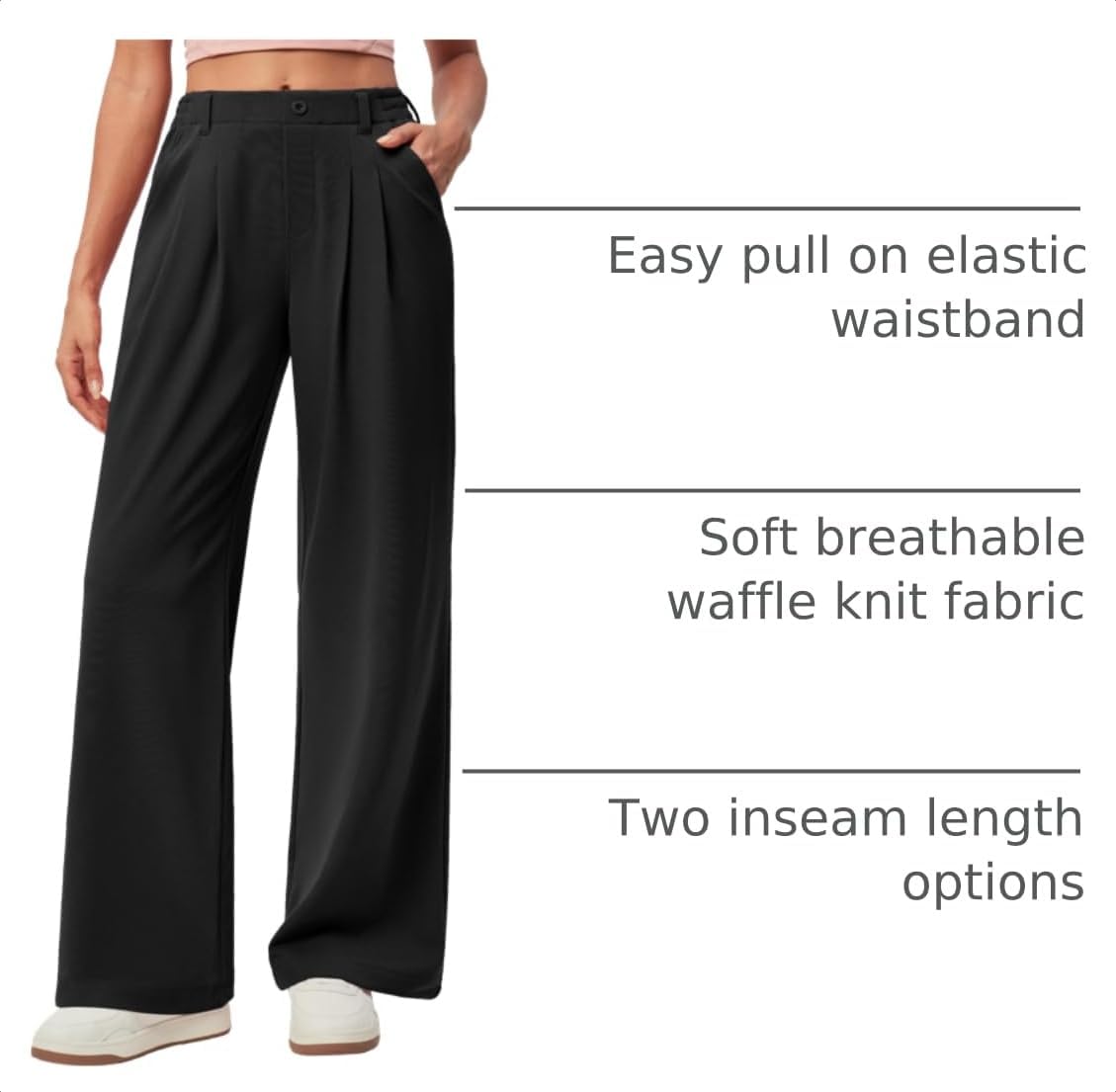 Detalle 2 de IUGA Wide Leg Pants High-Waisted Stretch Trousers