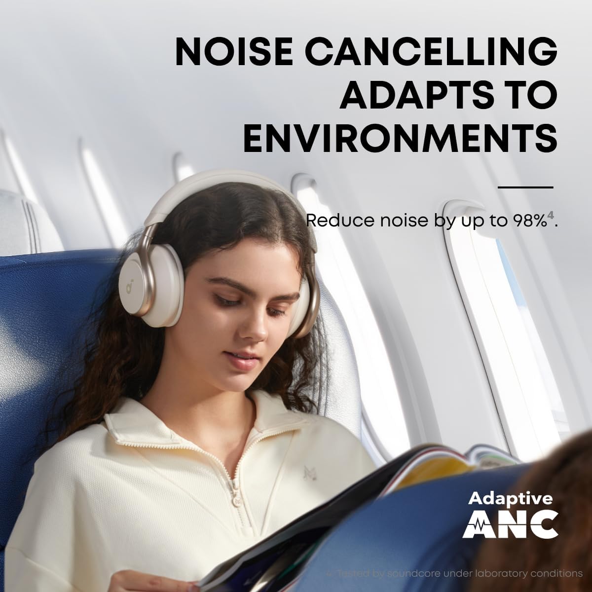 Detalle de soundcore by Anker Space One Adaptive Active Noise Cancelling Headphones (Bluetooth 5.3, LDAC, 40H ANC)