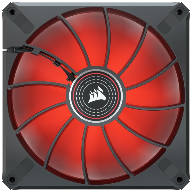 Detalle de Corsair ML140 LED ELITE Premium: ventilador PWM de levitación magnética 140 mm, Rojo