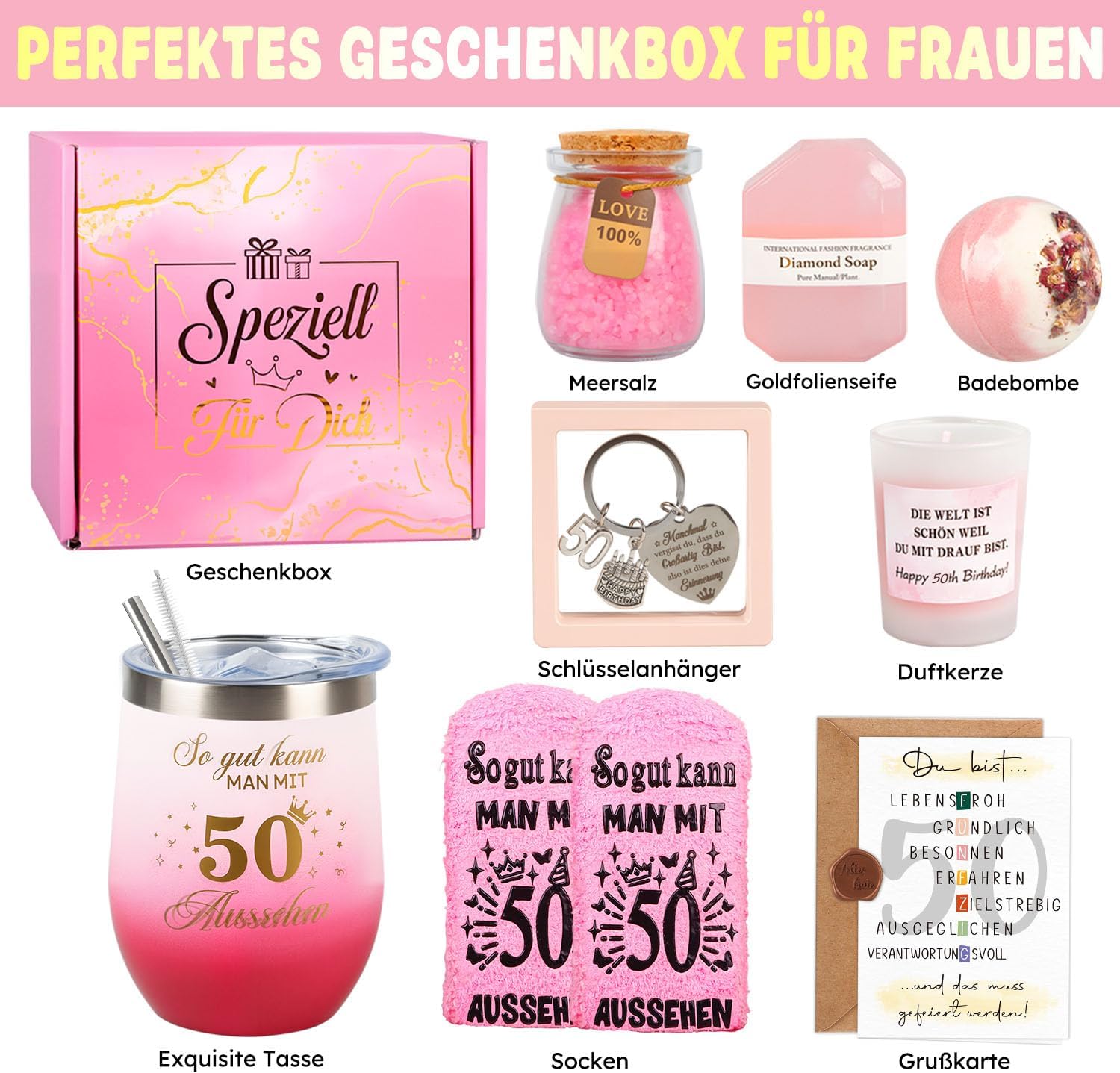 Detalle 2 de 50. Geburtstag Frau Geschenkset
