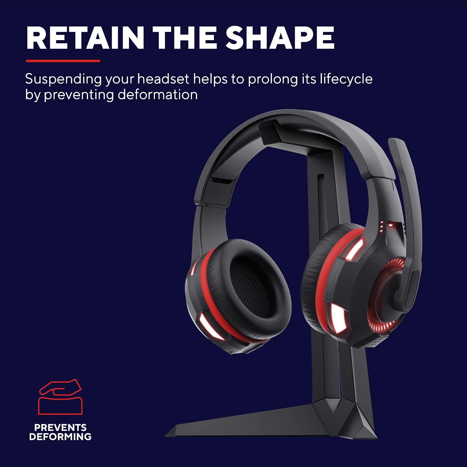 Detalle 2 de Trust Gaming GXT 260 Cendor Kopfhörer-Ständer für Headsets bis 24 cm – mit Gummioberfläche, schwarz