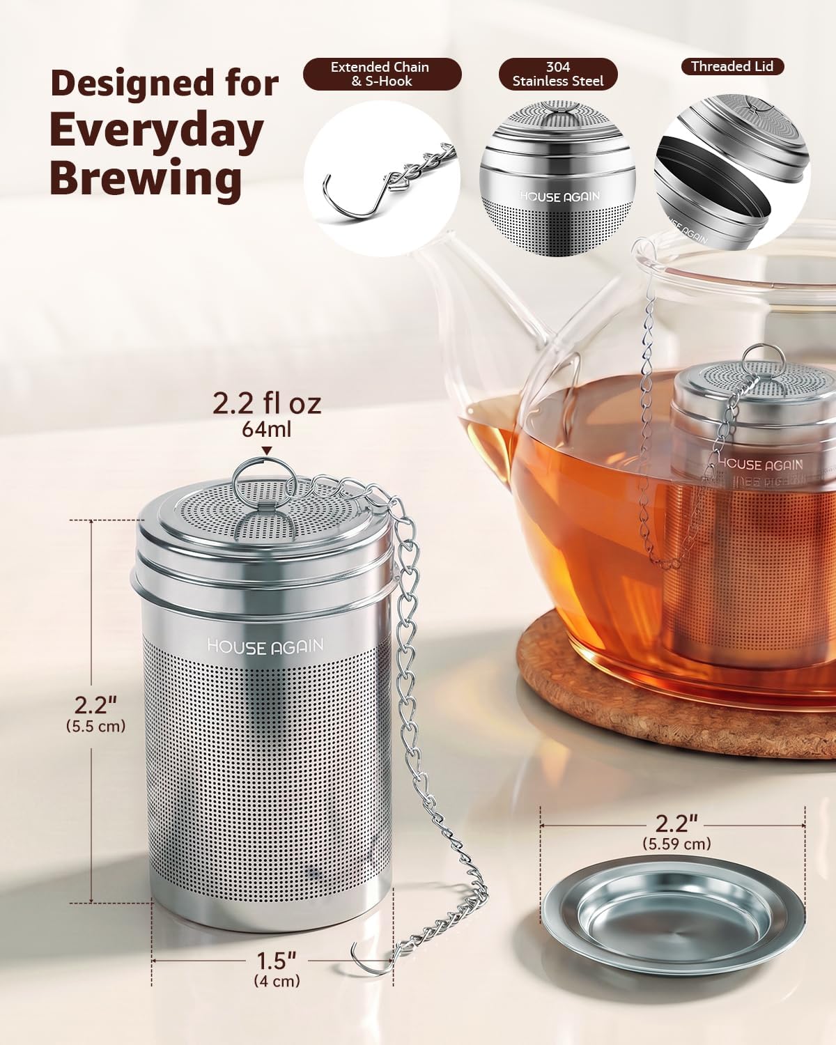 Detalle de House Again 2-Pack Tea Infuser