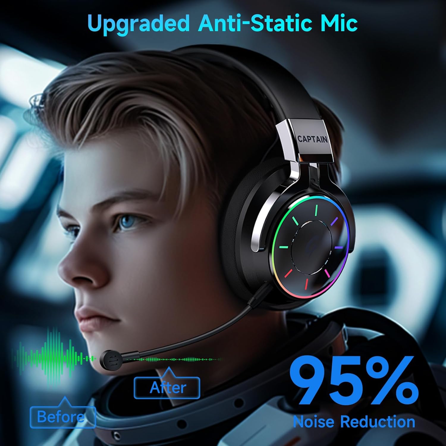Detalle de Gvyugke Wireless Gaming Headset for PC, PS5, PS4, Switch and More