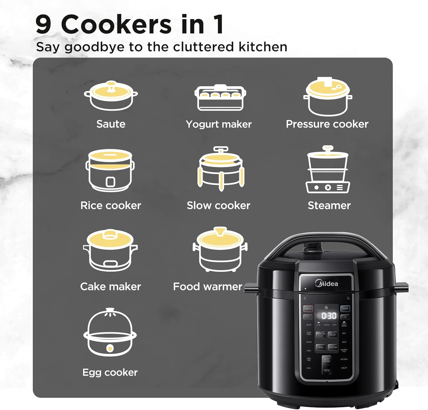 Thumbnail 2 de Midea 6L pressure cooker 9-in-1