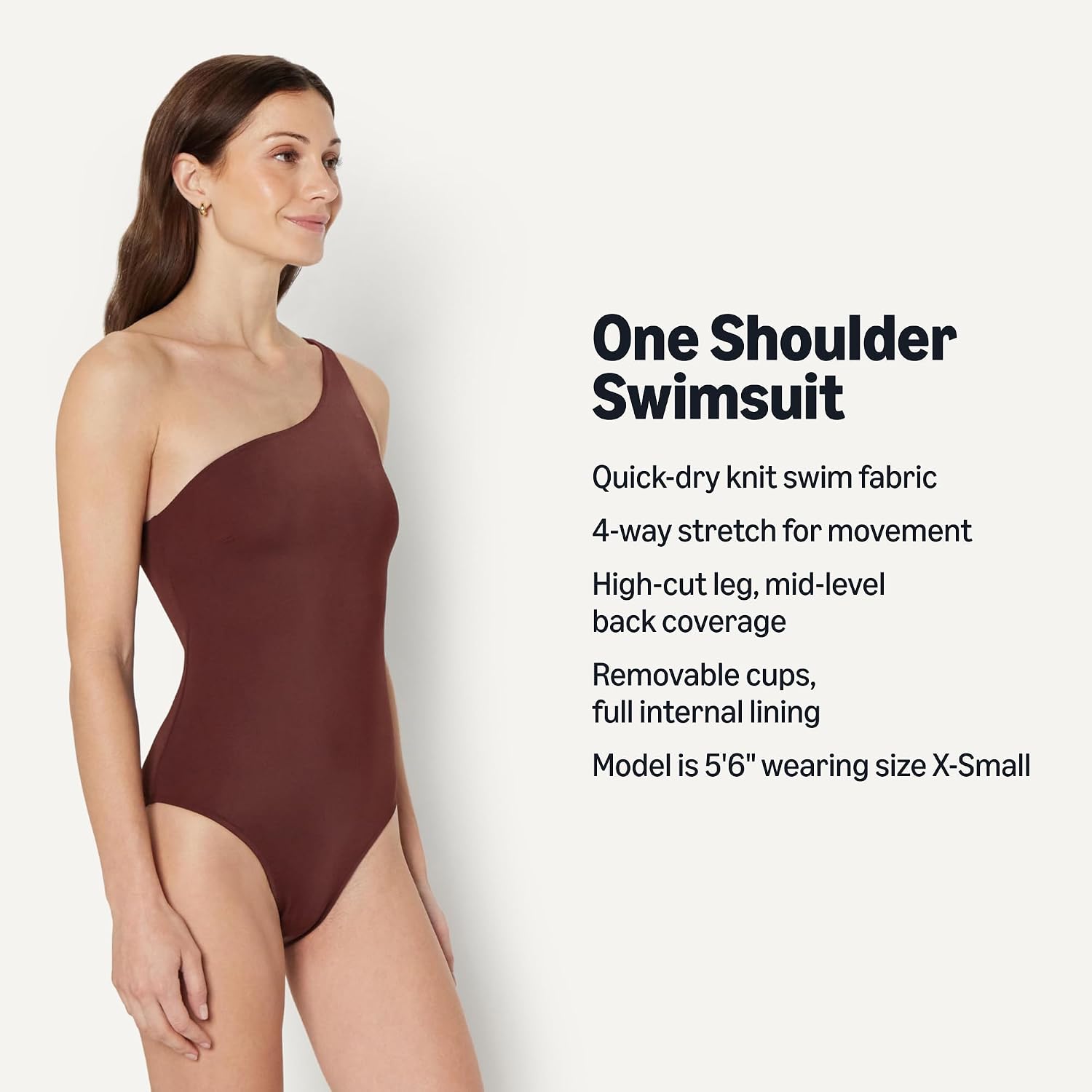 Thumbnail 3 de Amazon Essentials Women's One-Shoulder One-Piece Swimsuit