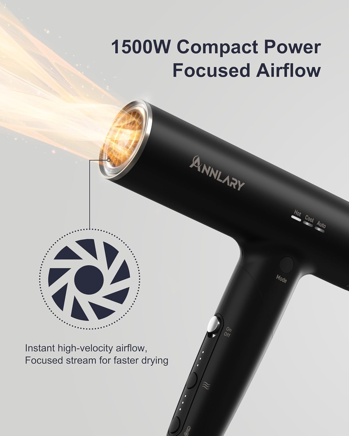 Thumbnail 1 de Annlary Hair Dryer 1500W Travel Foldable 💇♀