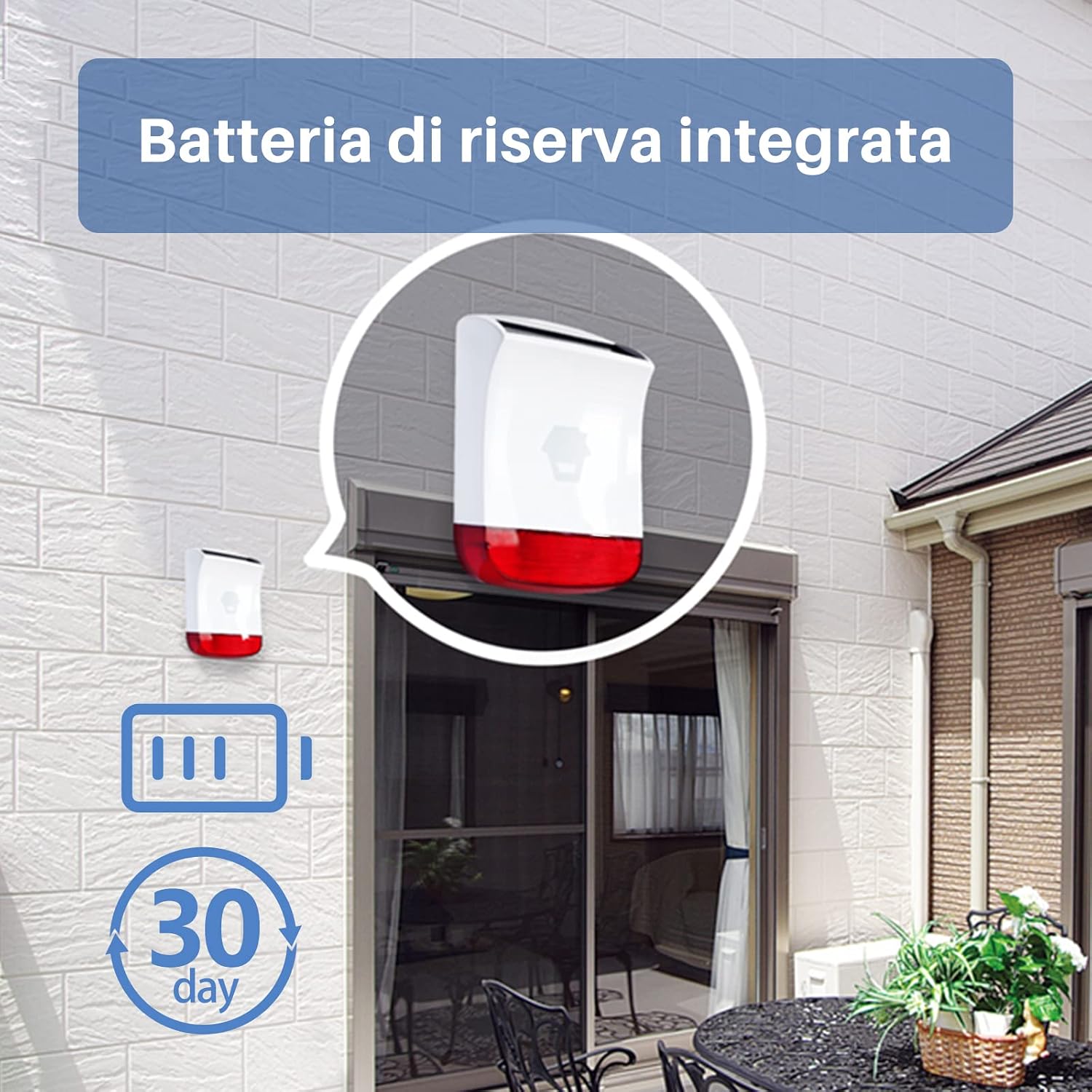 Thumbnail 4 de Chuango SPS-260 – zewnętrzna syrena solarna 110 dB, IP55, czerwony stroboskop