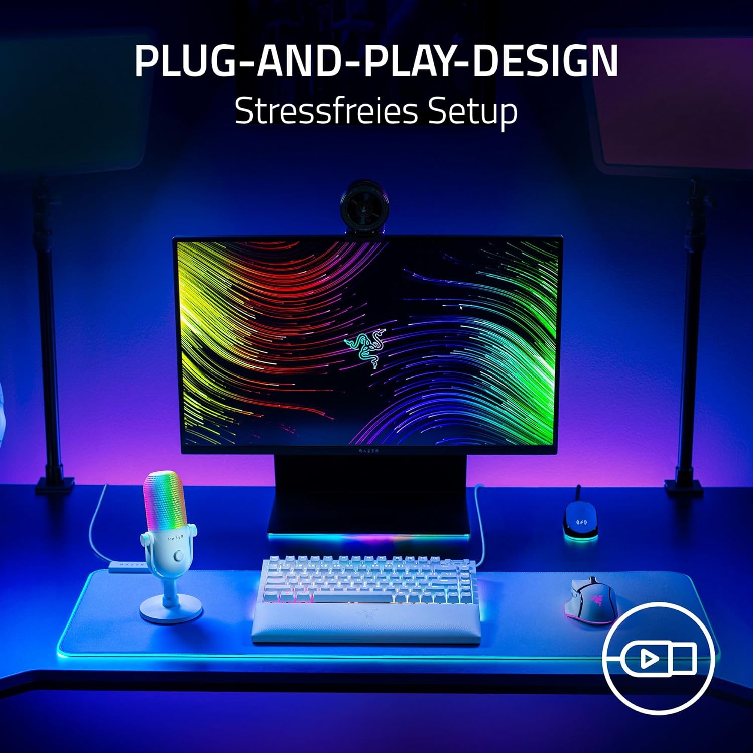 Thumbnail 5 de Razer Seiren V3 Chroma RGB USB-Mikrofon mit Tap-to-Mute (weiß)