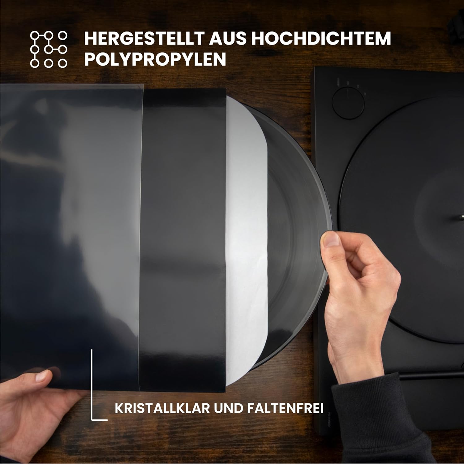 Detalle 2 de Big Fudge 12" Vinyl Record Sleeves (Outer Sleeves) 50-Pack — Crystal Clear HD Polypropylene Covers