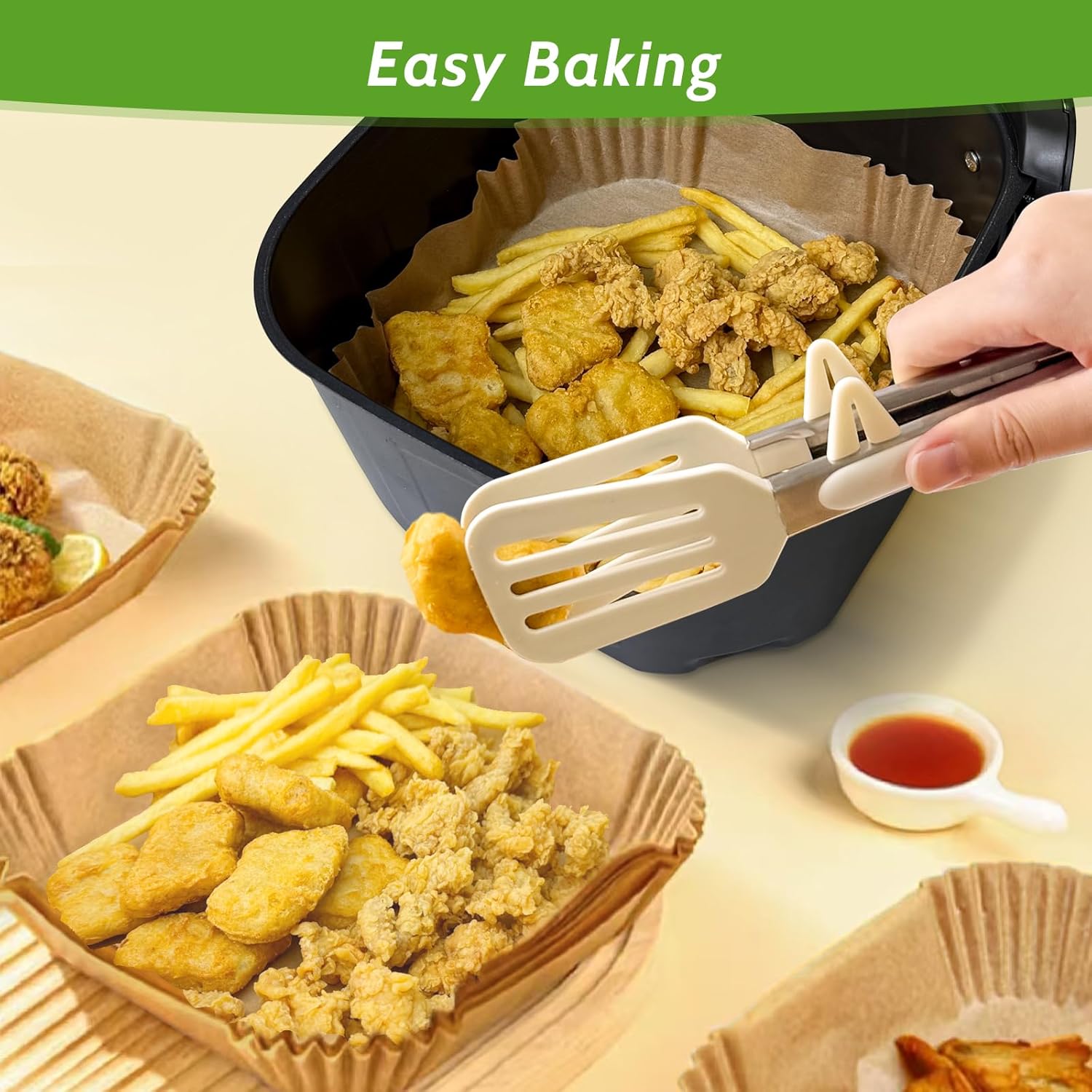 Detalle 2 de Tripho 360pcs 8" Air Fryer Paper Liners 🧾