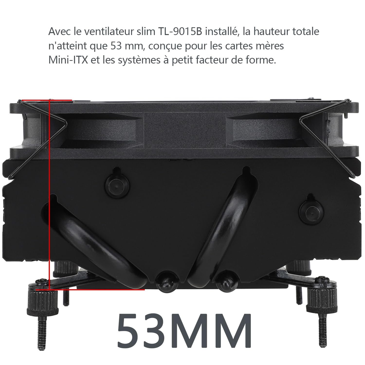 Detalle de Thermalright AXP90-X53 Black Low-Profile CPU Air Cooler, 53 mm, PWM Fan