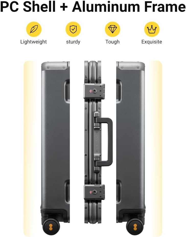 Detalle 2 de LEVEL8 24-inch Zipperless Carry-On Suitcase with Aluminium Frame