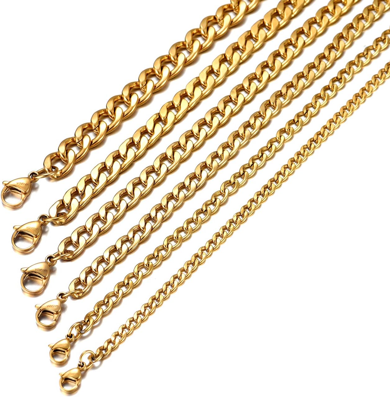Thumbnail 4 de MASADA Collier Gourmette en Acier Inoxydable pour Homme – Argent et Or, 316L