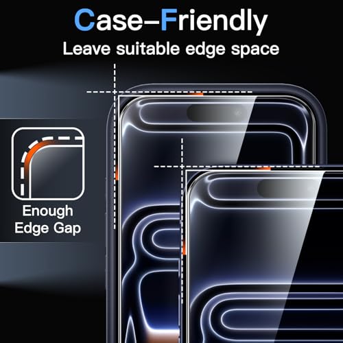 Thumbnail 6 de JETech Verre trempé pour iPhone 18 Pro/17 Pro, lot de 3, protection 9H