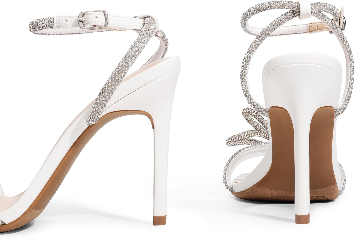 Thumbnail 5 de DREAM PAIRS Women’s Double Bowknots Crystal Slingback Heels (Clear Square-Toe)
