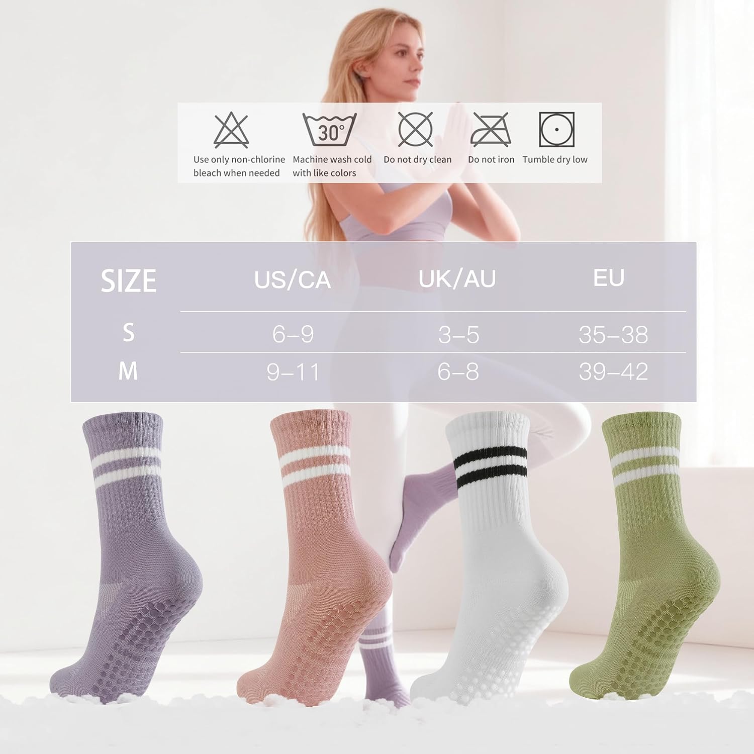 Thumbnail 6 de BUDERMMY Pilates Socken für Yoga 4 Paar