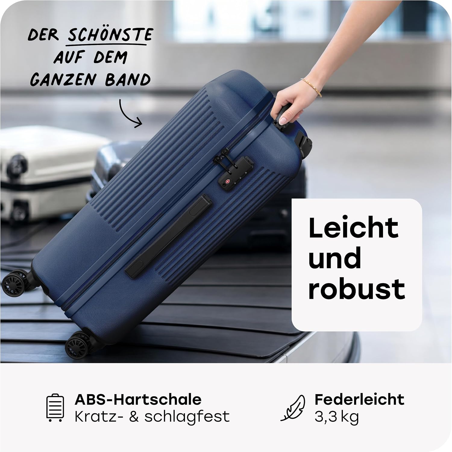 Detalle de Travelite Bali Hartschalen-Trolley mit TSA-Schloss, 4 Rollen – mittelgroßer Koffer (65 Liter), 67 cm