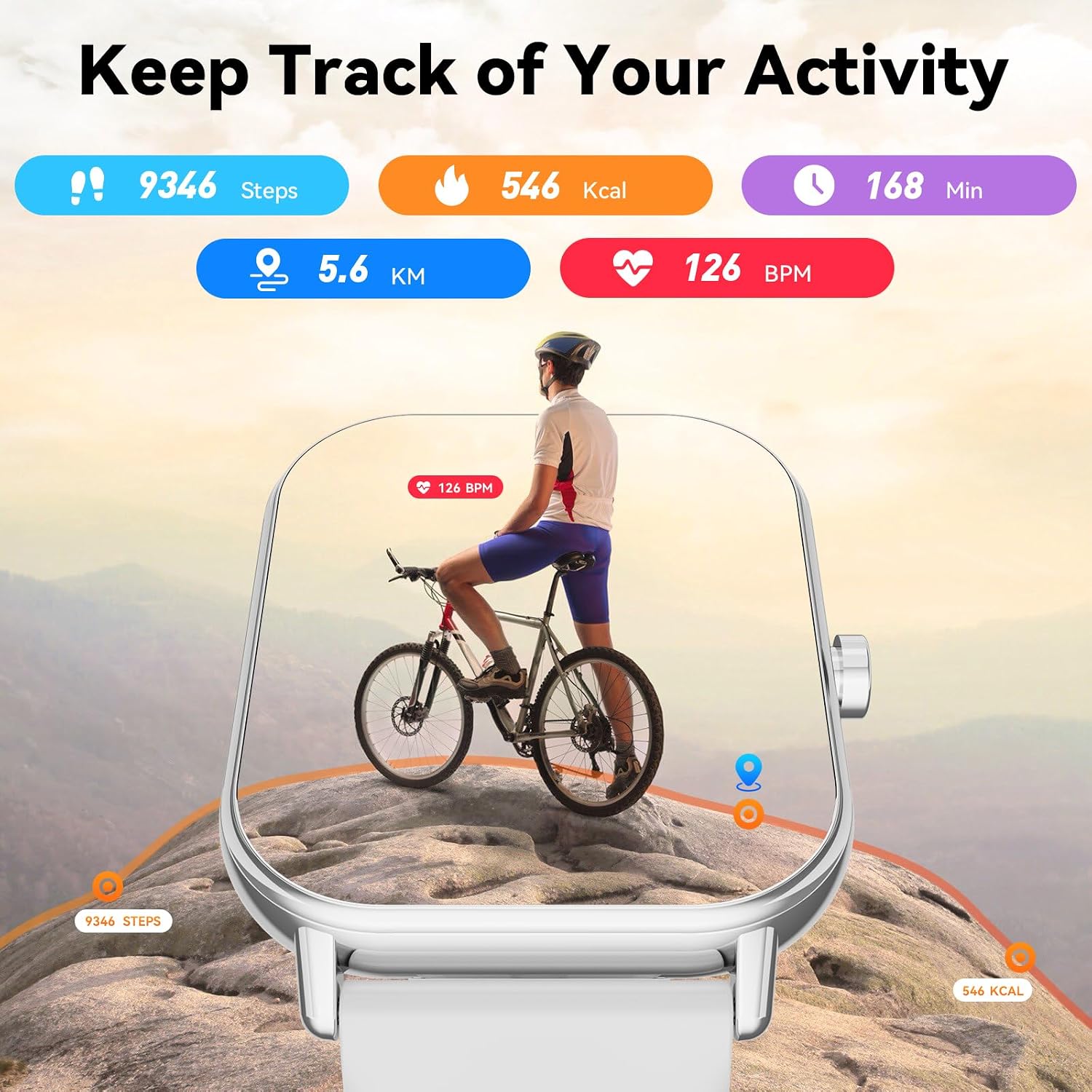 Thumbnail 2 de Smart Watch for Men & Women with Bluetooth Calls and 1.85'' HD Display