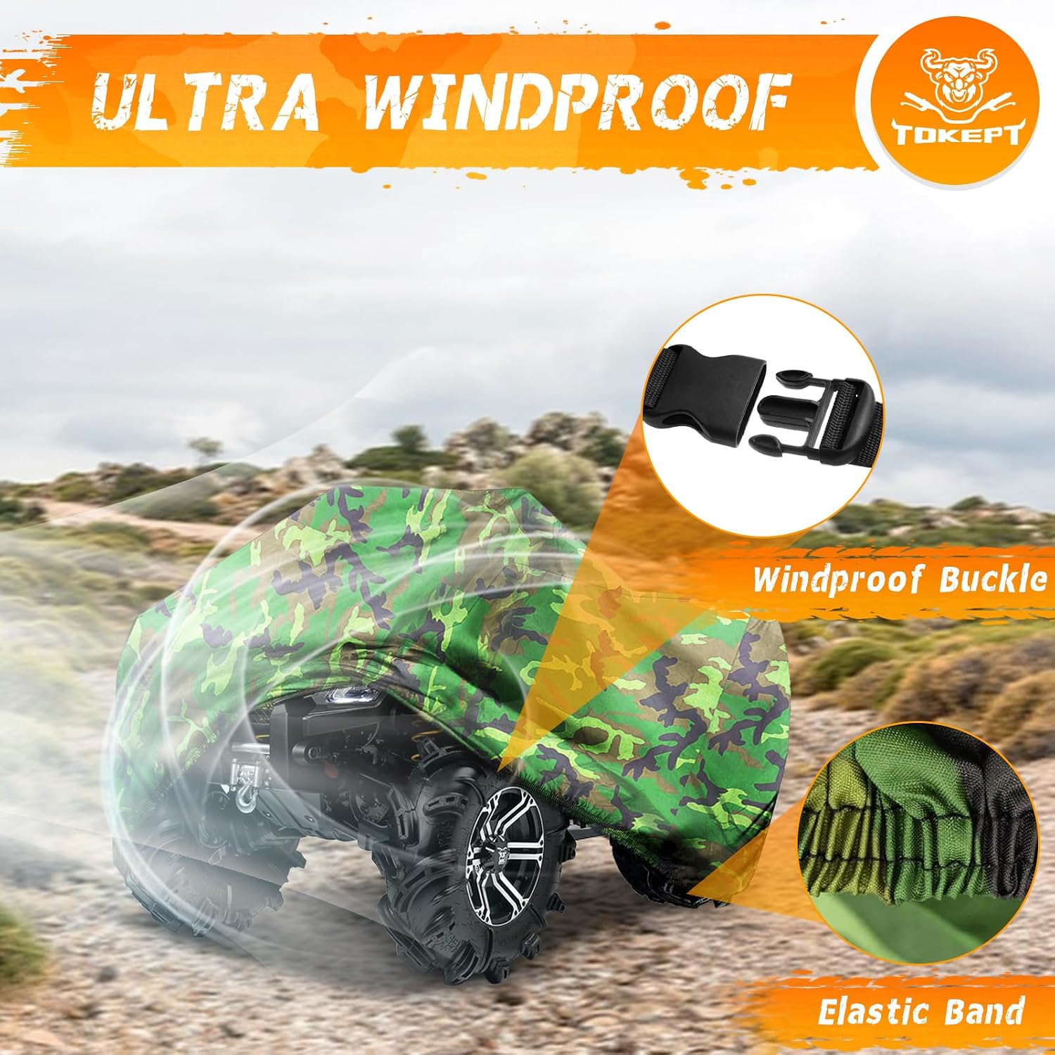 Thumbnail 3 de Tokept ATV Cover Waterproof Heavy Duty 4-Wheeler Quad Cover (Camouflage, XXXLarge)