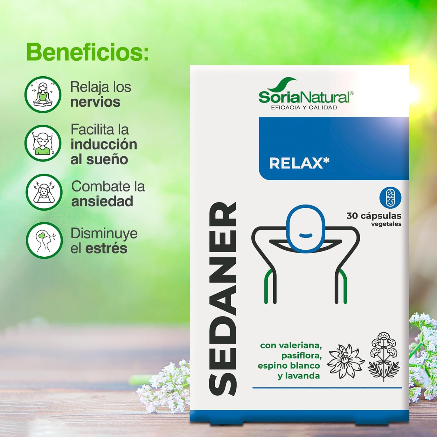 Detalle 2 de Soria Natural Sedaner 30 cápsulas relajación