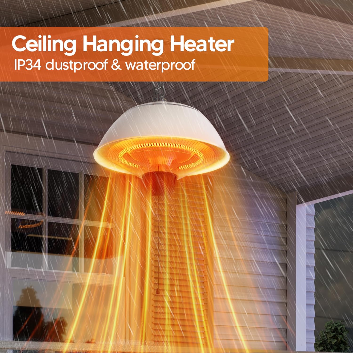 Thumbnail 1 de 1500W Hanging Electric Outdoor Heater for Patio