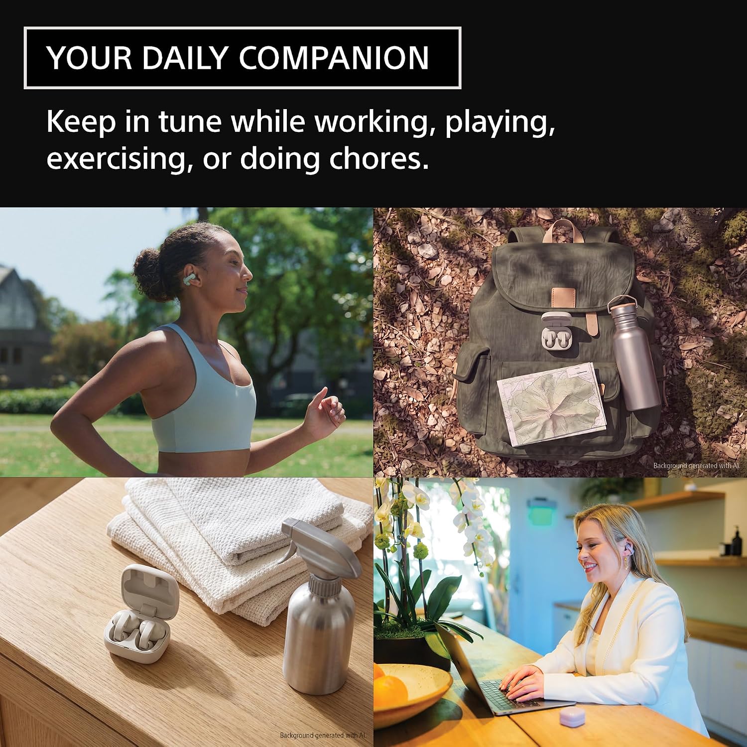 Detalle de Sony open-ear earbuds in Greige