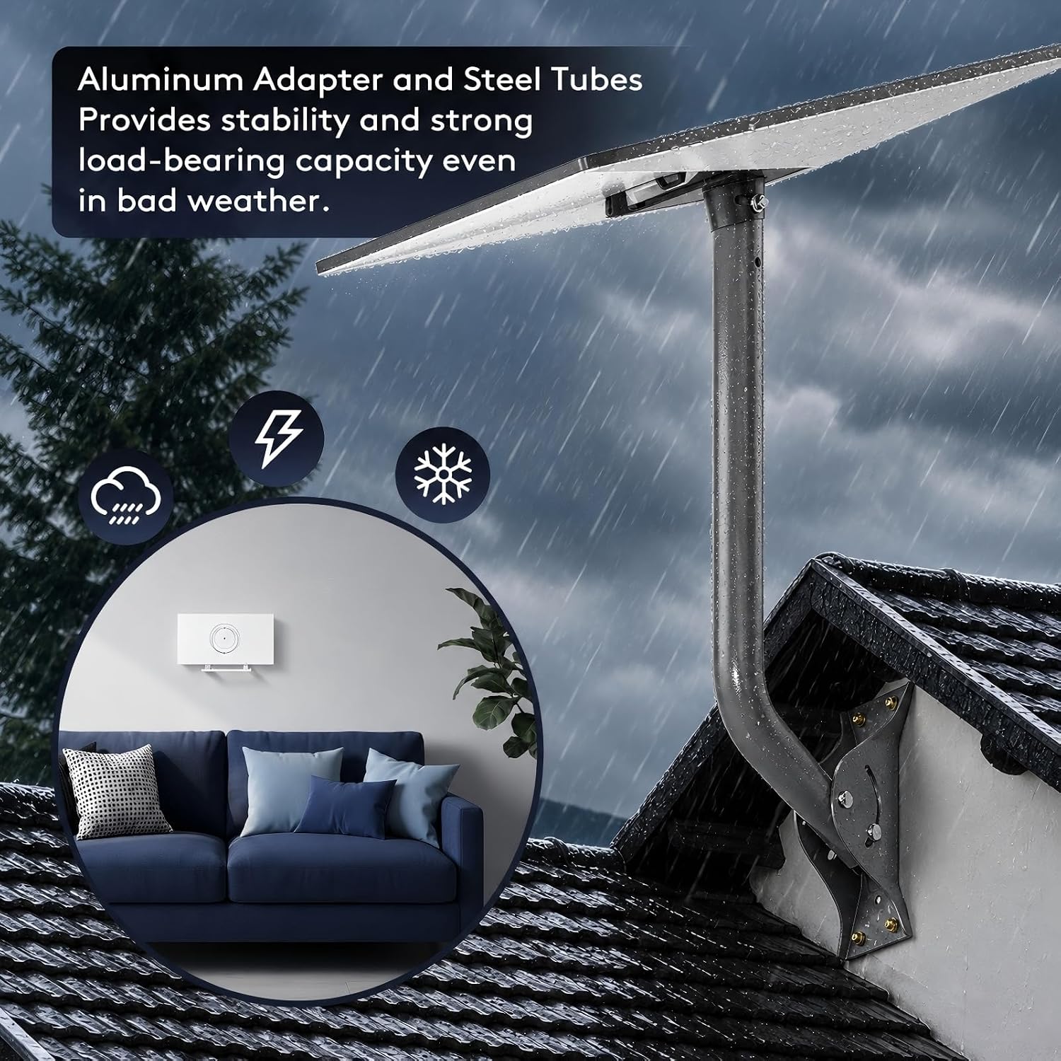 Thumbnail 6 de Compatible with Starlink All-in-One Mount Kit: Heavy-Duty Outdoor Dish & Indoor Router Mount