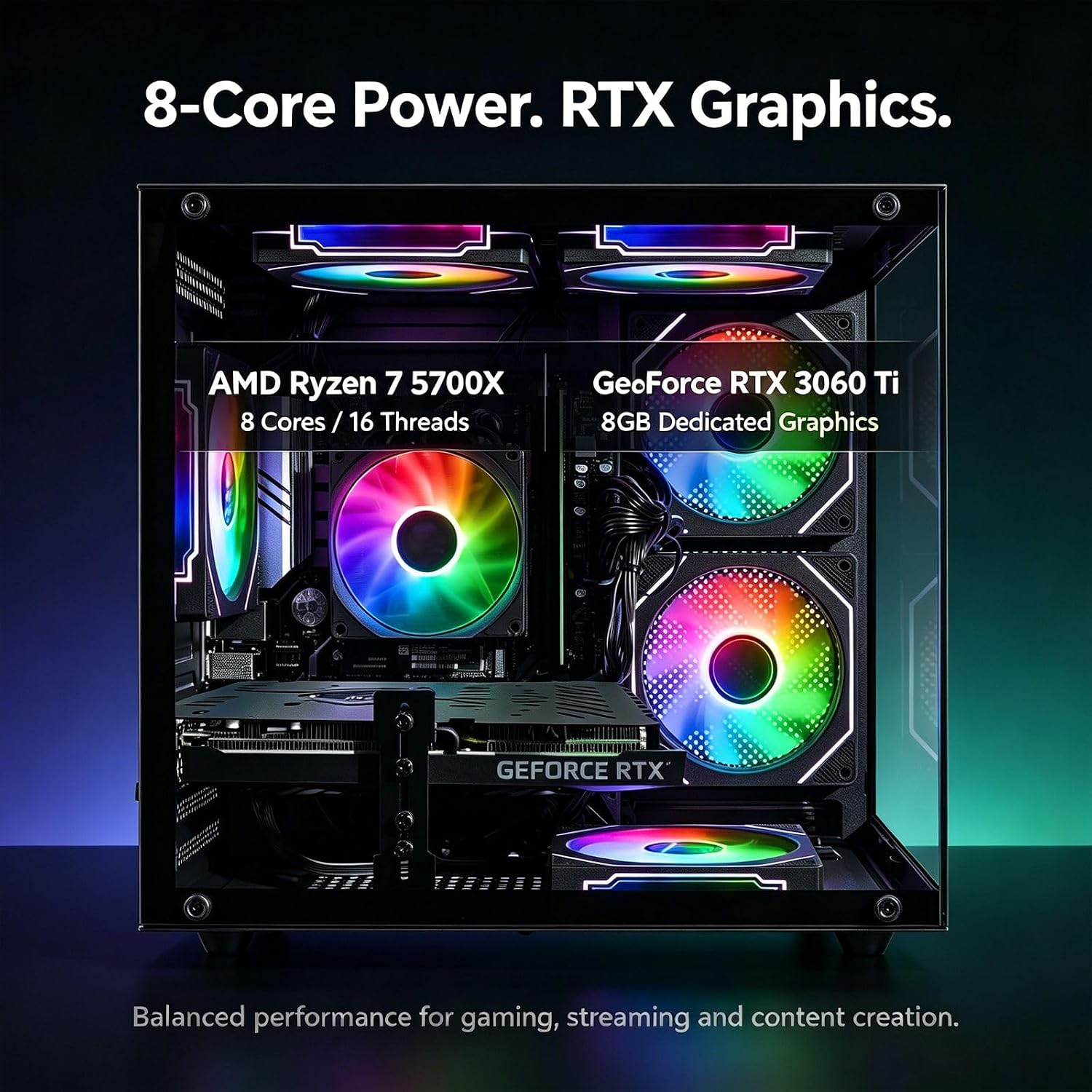 Detalle de Gaming PC with RTX 3060 Ti