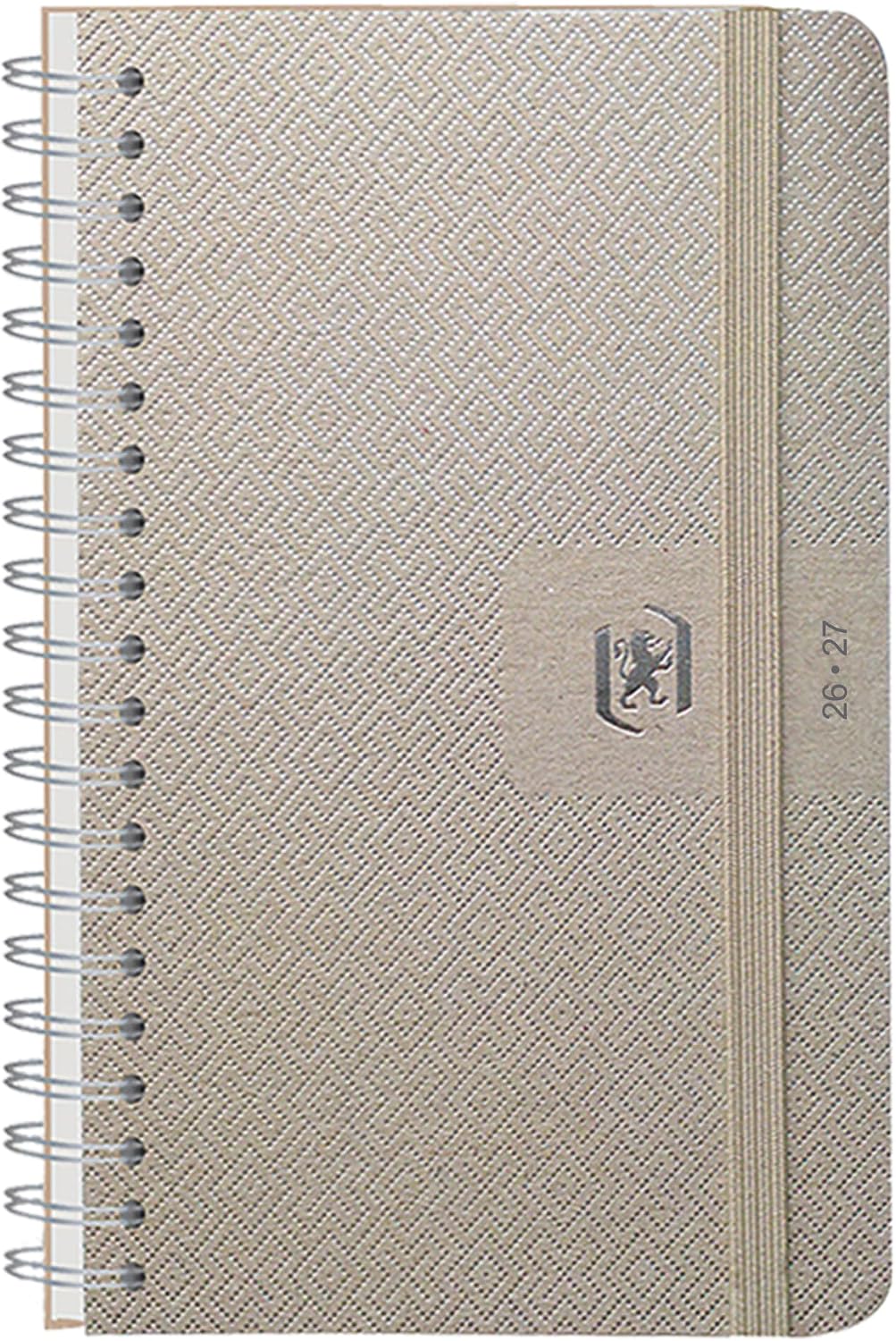 Agenda Oxford Nude 12x18 cm – 1 jour par page, 352 pages, Argent