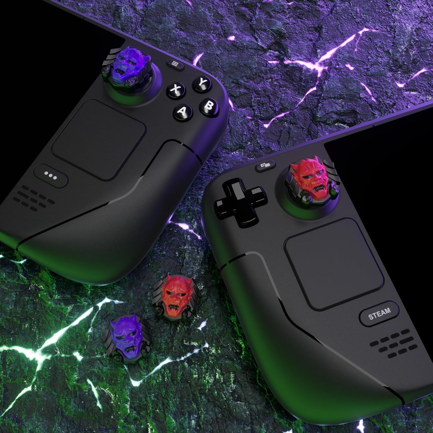 Thumbnail 5 de PlayVital Thumb Grip Caps for Steam Deck LCD & OLED, PS Portal Remote Player – Oni Demons