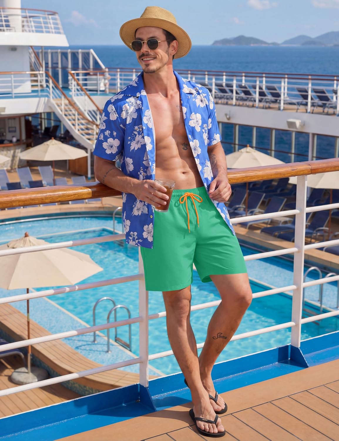 Detalle de TACVASEN Men's Swim Shorts with Mesh Lining – Quick-Dry Beach Trunks