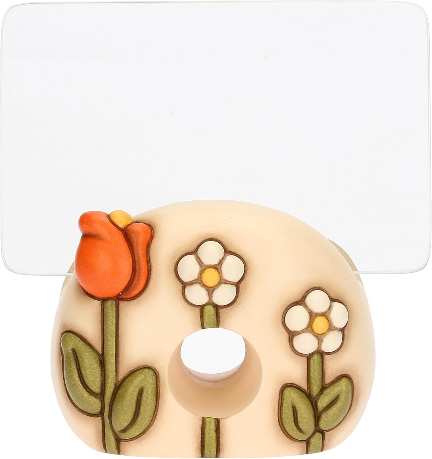 Detalle de Portafoto THUN in vetro e ceramica con base sagomata – Happy Country, 10,5 x 7,8 x 10 cm