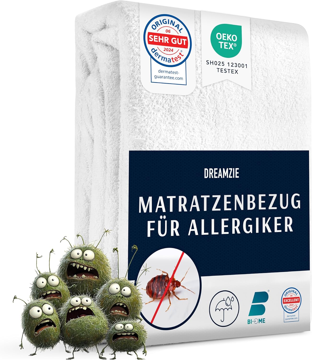 Thumbnail 6 de Dreamzie Matratzenbezug 180x200x20 cm gegen Milben und Bettwanzen – wasserdicht mit Reißverschluss