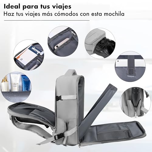 Thumbnail 2 de T-LOVENDO.ES Mochila de viaje cabina 40x20x25 cm (20L) con USB | Ideal para Ryanair