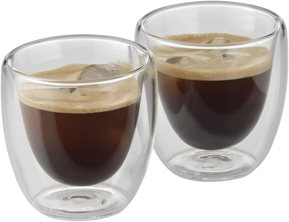 doppelwandige WMF Kult Espressotassen aus Borosilikatglas (2-teilig, 80 ml) mit Schwebeeffekt