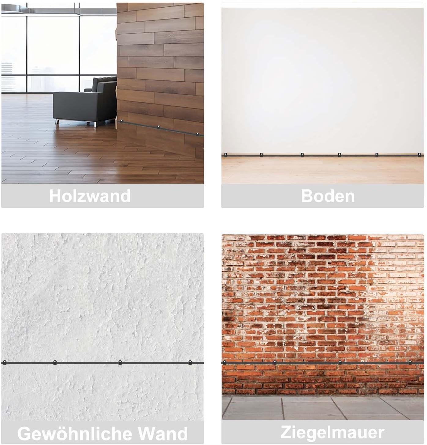 Thumbnail 3 de Temolink Kabelschellen (50 Stück) mit 304-Edelstahl-Nägeln für Kabelmanagement, 22–26 mm, schwarz