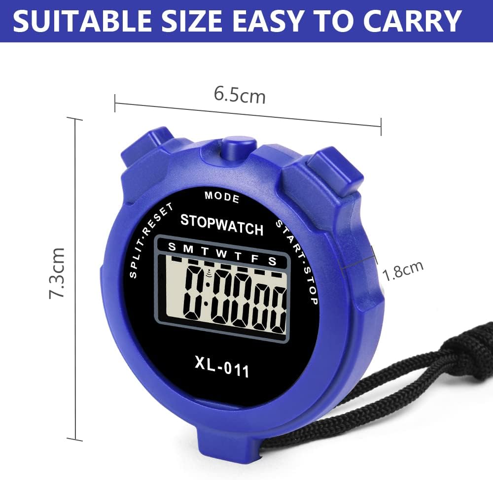 Detalle 2 de Vicloon Digital Sport Stoppuhr Timer – digitale Stoppuhr mit Großem Display, Wecker & Kalender