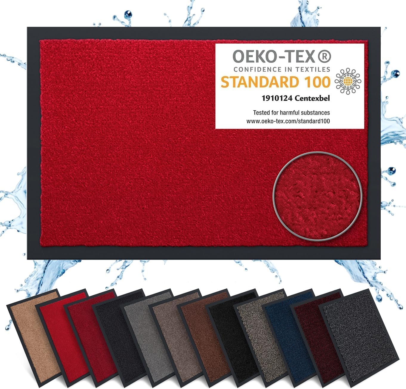 Detalle de Carpet Diem Zerbino 90 x 150 cm – Tappeto ingresso antisporco rosso
