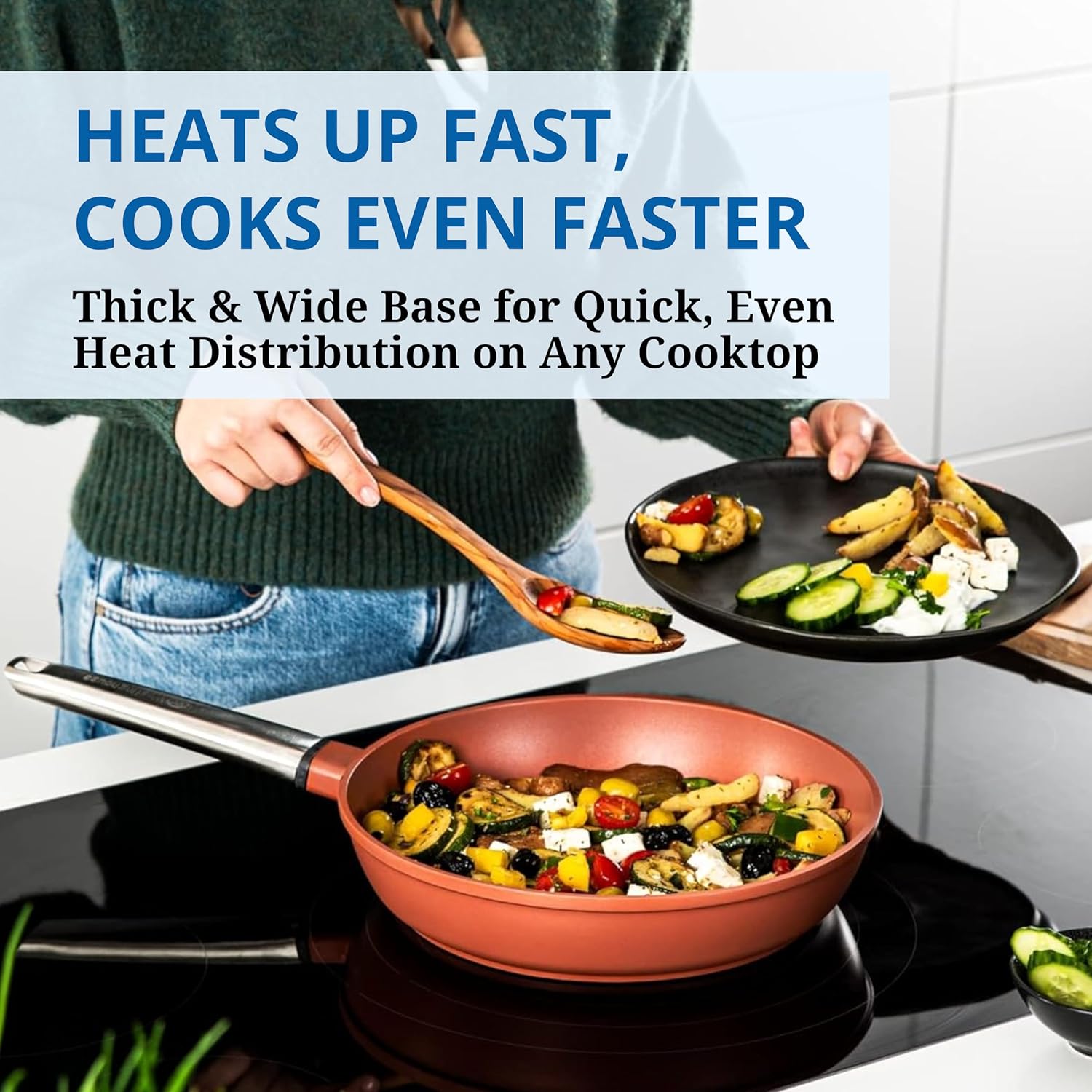 Thumbnail 4 de Westinghouse PERFORMANCE SERIES WCFP0095024OR – poêle à frire 24 cm à revêtement Cool Touch, poignée inox (rouge)