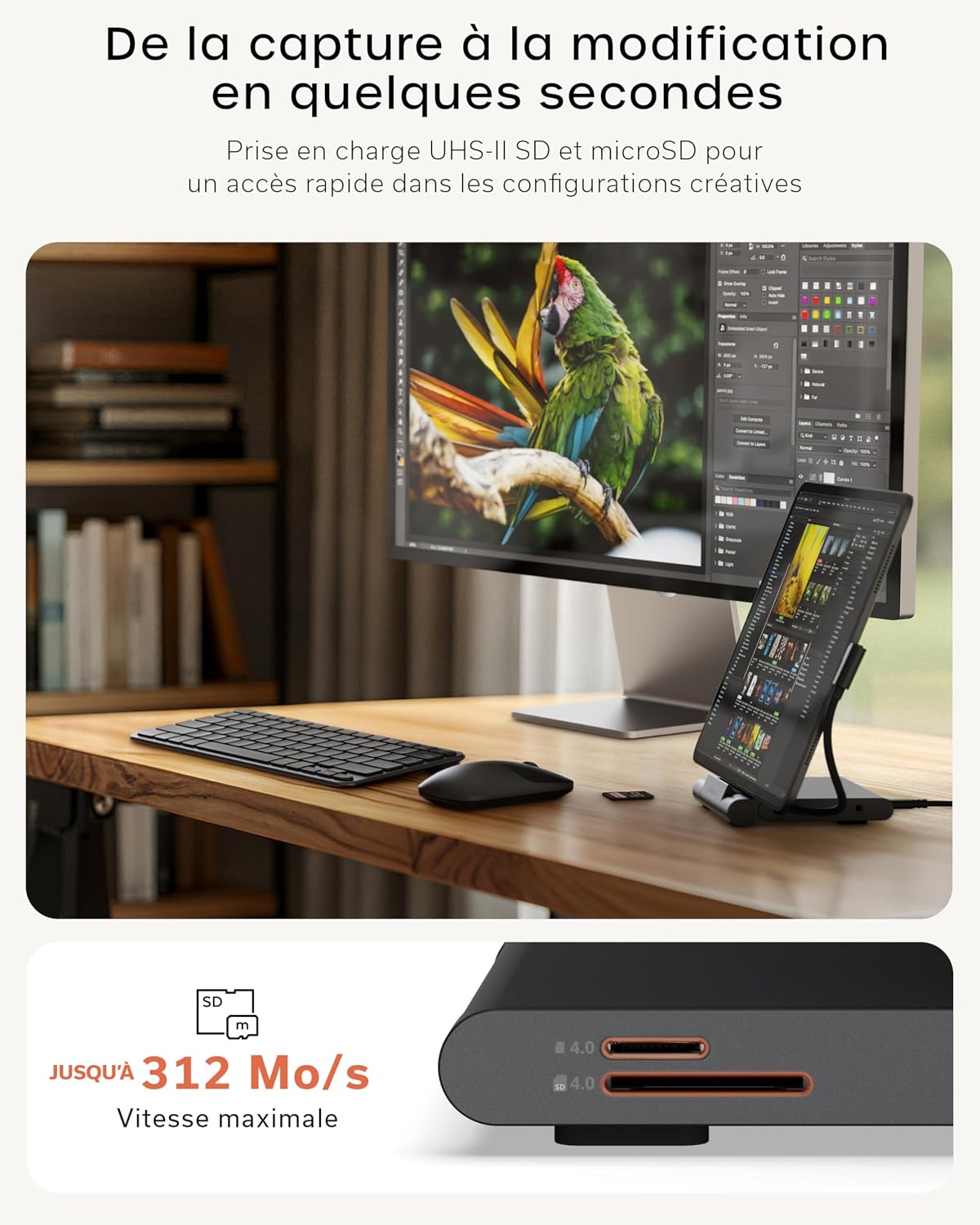 Thumbnail 6 de SATECHI Support Pliable & Hub USB-C OntheGo™ 7 en 1 – Station portable pour 13" et plus