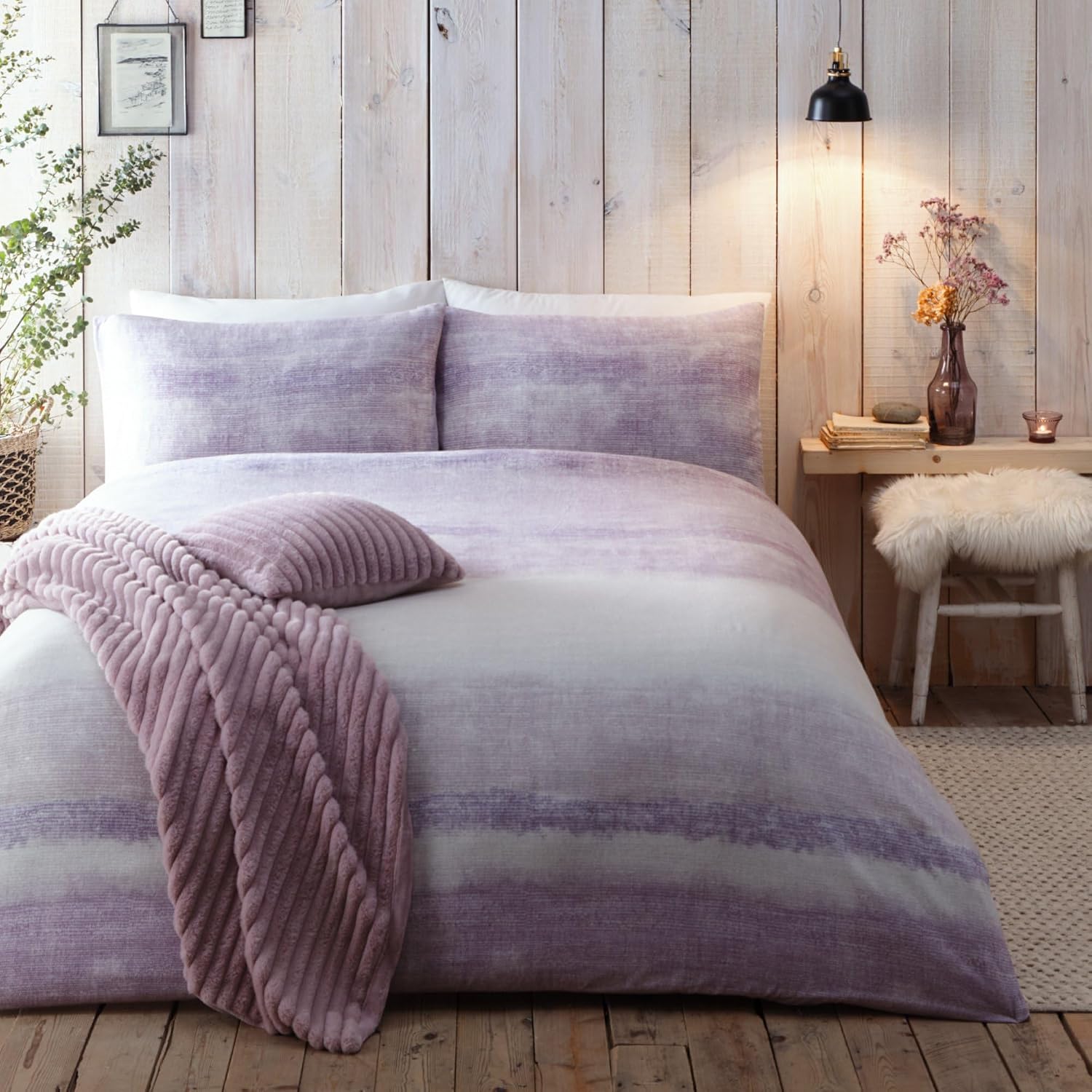 Thumbnail 6 de Appletree Hygge Anson Stripe – zielona pościel z bawełny szczotkowanej, Double