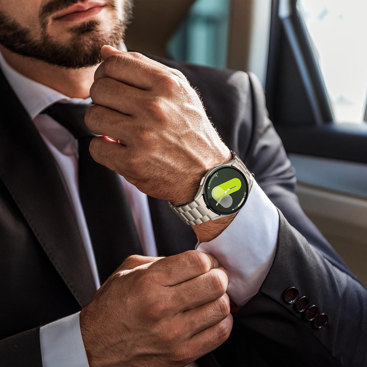Thumbnail 5 de Suphart Stainless Steel Metal Band Strap for Samsung Galaxy Watch (Starlight) — No-Gap Connector