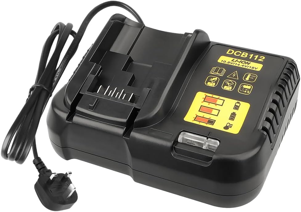 Detalle de Waitley 3A Fast Charger for Dewalt 12V/18V Batteries (DCB120, DCB127, DCB200, DCB184, DCB180, DCB182, DCB181) – Replacement Charger