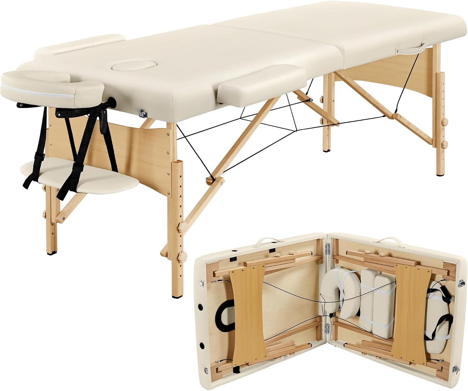 Detalle de Yaheetech YTauet0001001 Folding Massage Table, 28-Inch Wide, Height-Adjustable