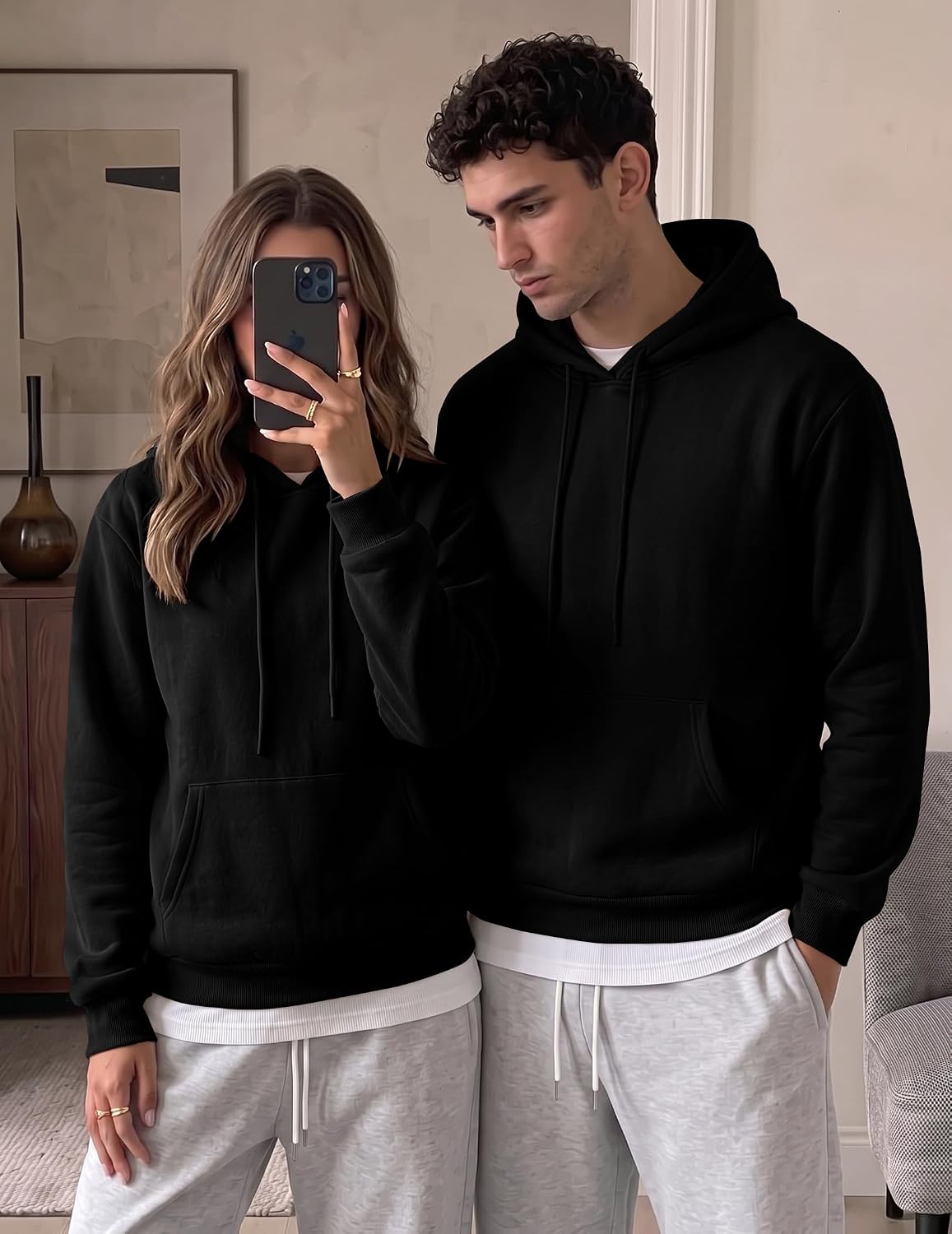 Detalle de JMIERR Mens Cotton Hoodie