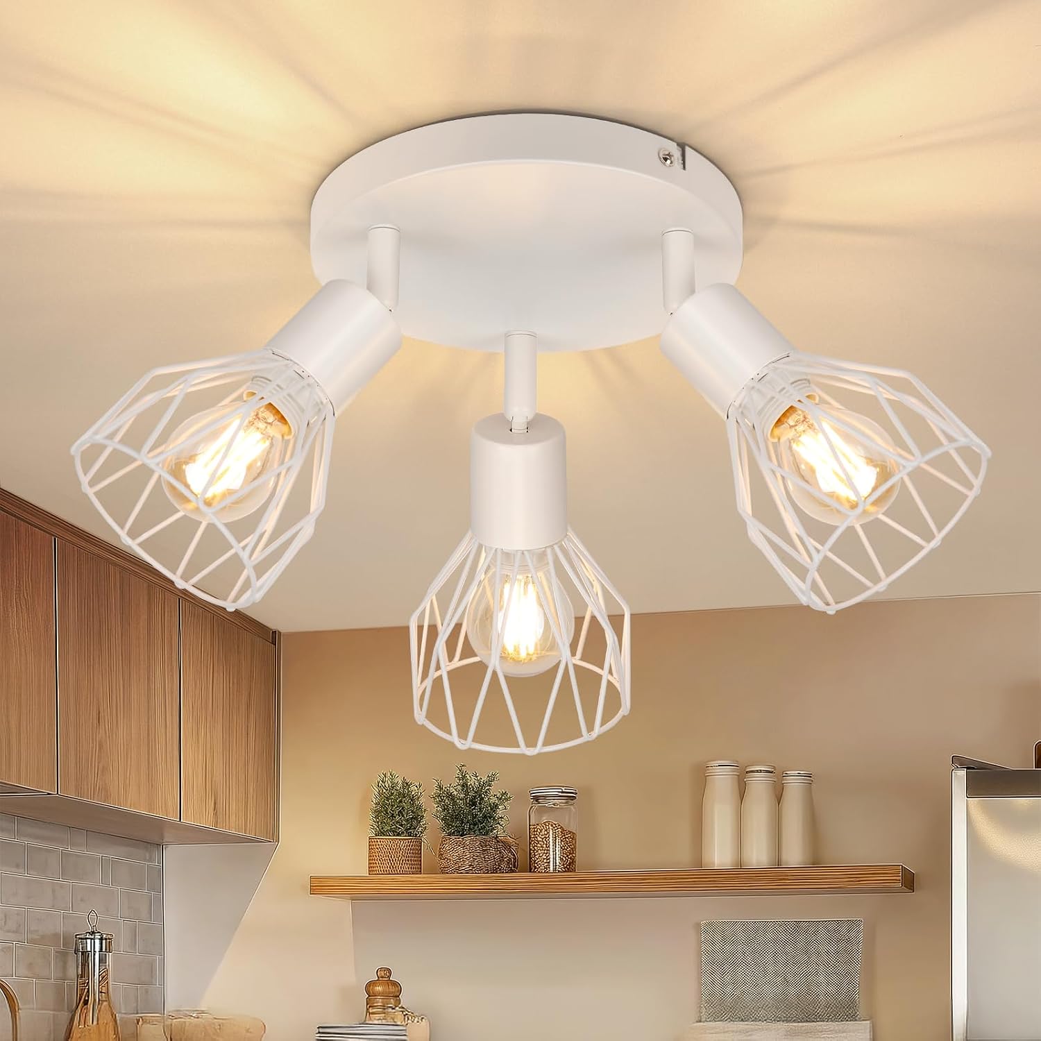 Detalle de TaFiCo faretto LED da soffitto 3 luci E14