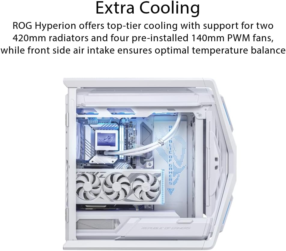 Thumbnail 2 de ASUS ROG Hyperion GR701 White Edition Full Tower Case, 4 x 140 mm Fans