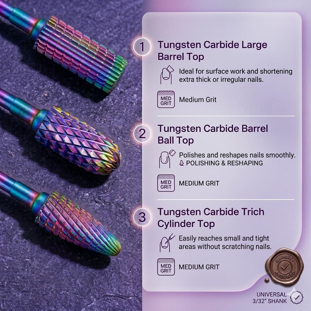 Thumbnail 1 de 30Pcs Nail Drill Bits Set 3/32-inch Carbide Kit 💅